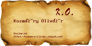 Kozmáry Olivér névjegykártya